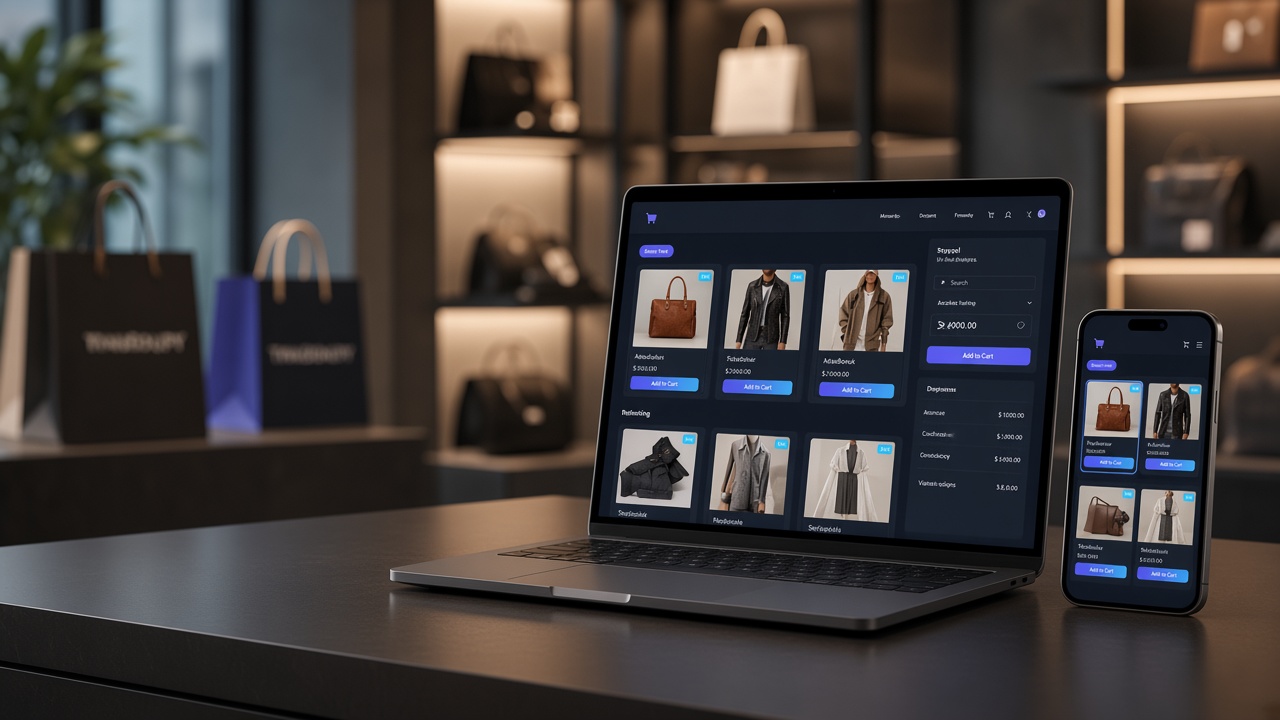 Illustration boutique e-commerce